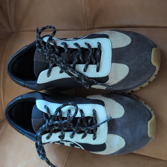 Tory Burch ANNIE RUNNER Black Nylon Neutral - Picture 2 of 6